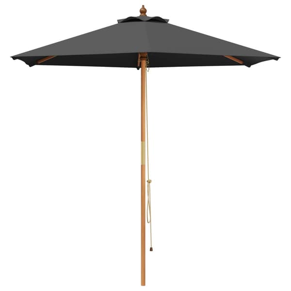 Trädgårdsparasol Ø 240 x 237 cm Massiv Eukalyptus Trä Antracit