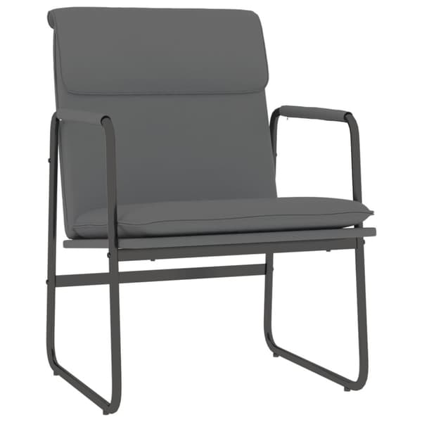 Loungestol grå 55x64x80 cm konstläder