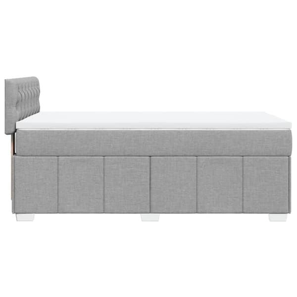 Ramsäng med madrass ljusgrå 80x200 cm tyg