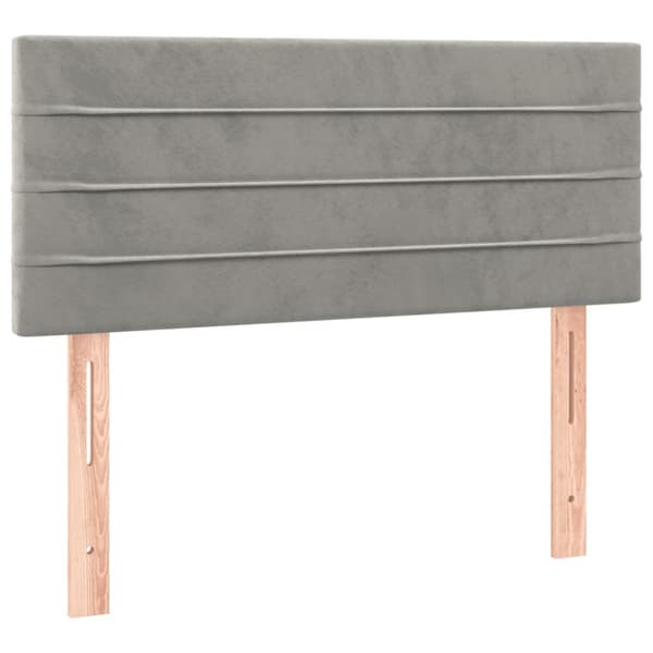 Ramsäng med madrass ljusgrå 100x200 cm sammet