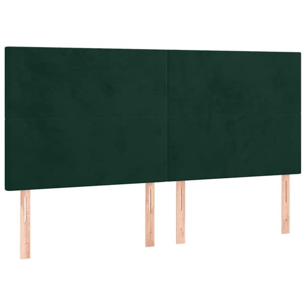 Ramsäng med madrass mörkgrön 160x200 cm sammet