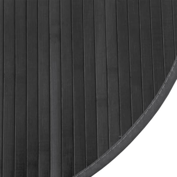 Matta rund grå 60 cm bambu