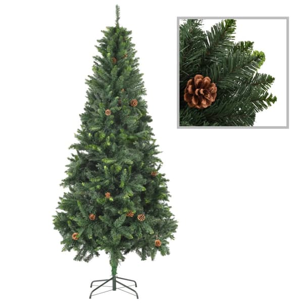 Plastgran med kottar grön 210 cm