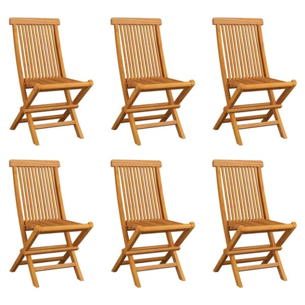 Hopfällbara trädgårdsstolar 6 st massiv teak