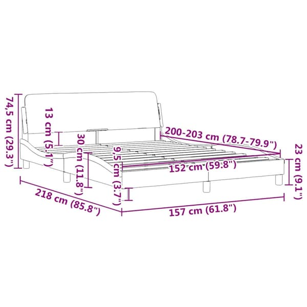 Bed Frame "Dover" Dark Grey 152x203 cm Velvet