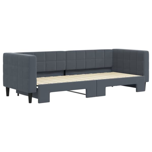 Dagbädd utdragbar mörkgrå 80x200 cm sammet