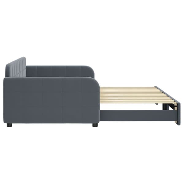 Dagbädd utdragbar mörkgrå 100x200 cm sammet