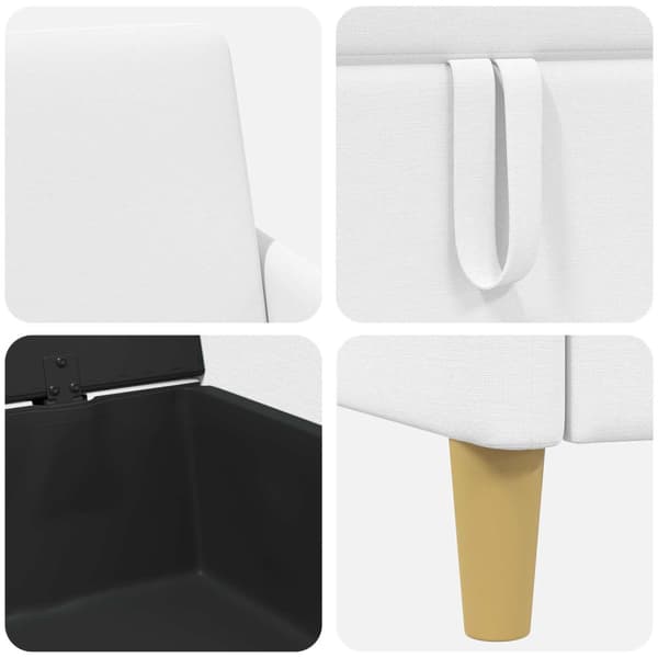 Soffgrupp med förvaring 2 pcs Vit Polyester