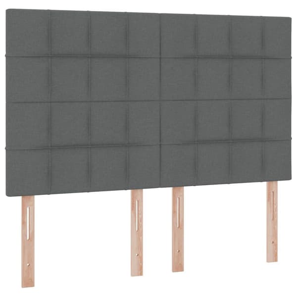 Förvaringssäng med madrass Mörkgrå 140 x 200 cm Polyester