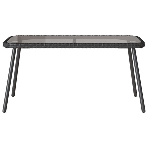 Trädgårdsmöbelset med kudde 2 pcs Svart konstrotting