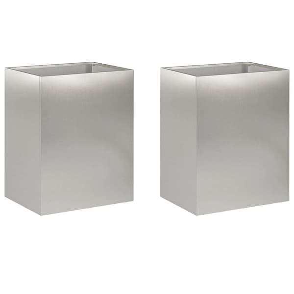 Trädgårdsplanterare 2 st Silver 40 x 30 x 50 cm Rostfritt stål