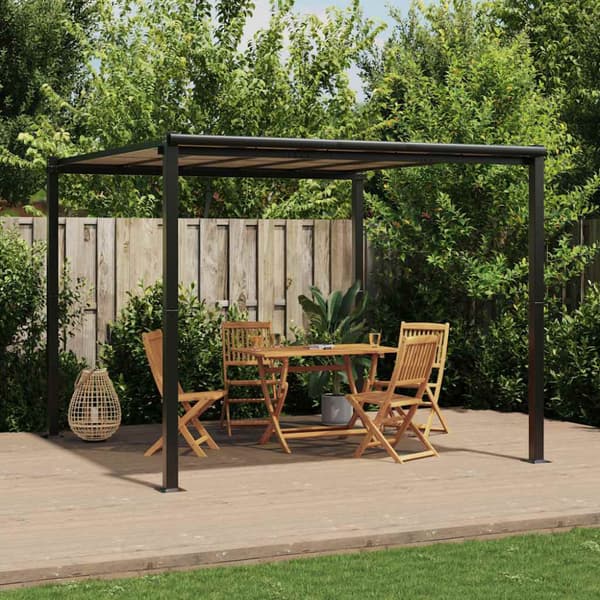 Lusthus antracit 3x3 m aluminium