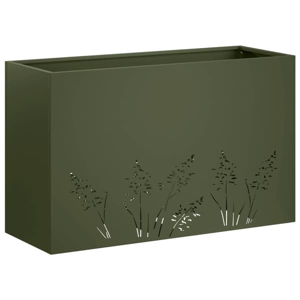Trädgårdsplanterare 2 st Olivgrön 80 x 30 x 49 cm