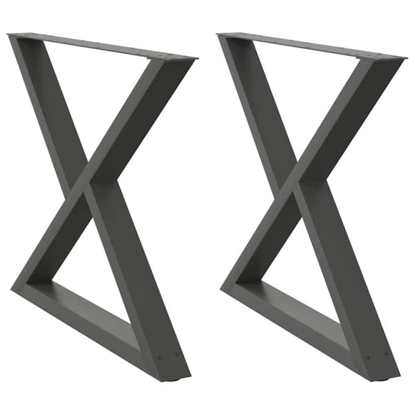 Matbordsben 2 st antracit 90x(72-73,3) cm stål