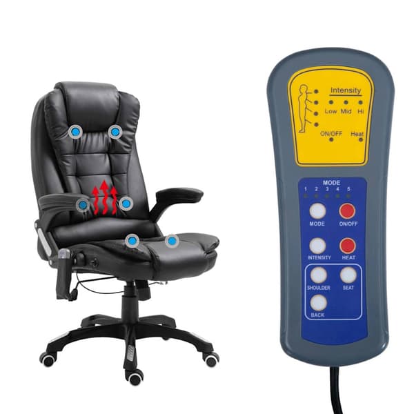 Massagekontorsstol svart konstläder