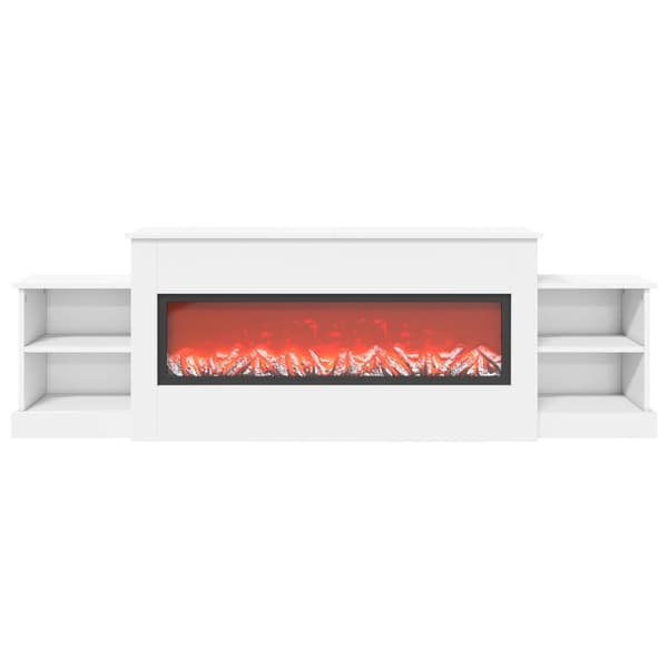 Elektrisk eldstad Vit 177 x 30 x 56,5 cm Konstruerat trä