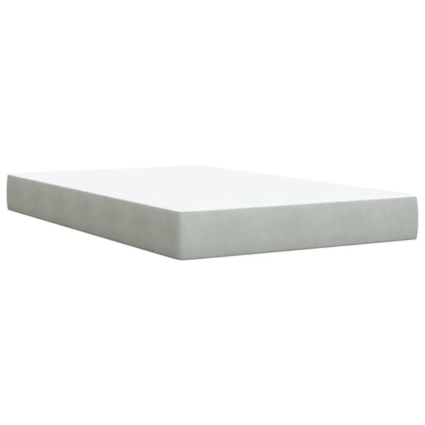 Ramsäng med madrass ljusgrå 120x200 cm sammet