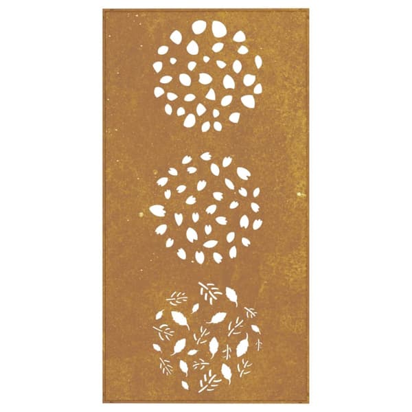 Väggdekoration 105x55 cm rosttrögt stål bladdesign