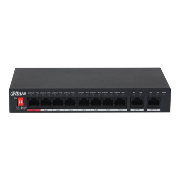 Dahua PFS3010-8ET-96 - V2.0 - switch - 8 portar - ohanterad Svart