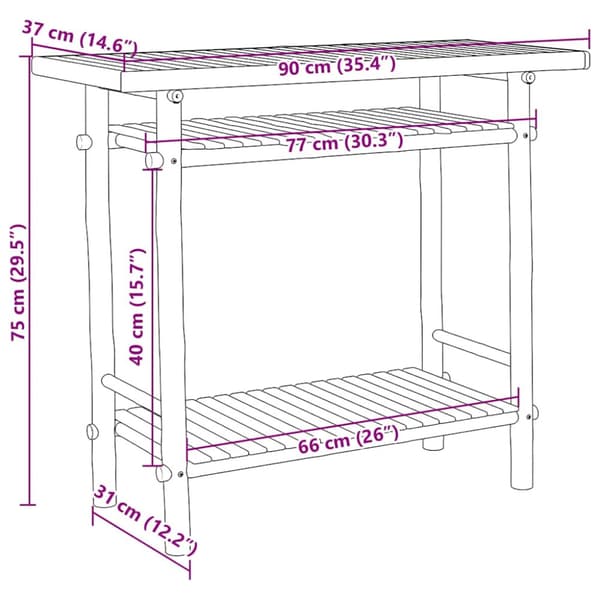 Konsolbord 90x37x75 cm bambu