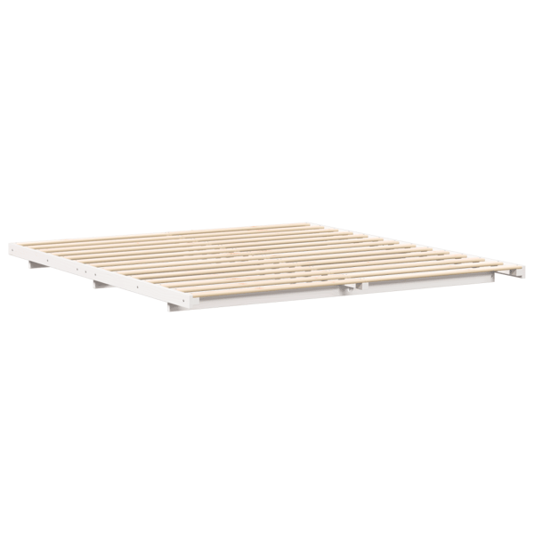 Sängram Vit 200 x 210 cm Massiv furu