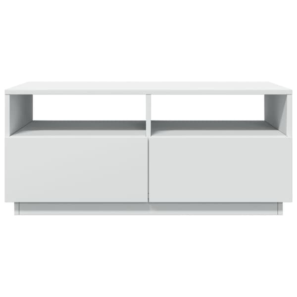 Soffbord med LED vit 90x49x40 cm