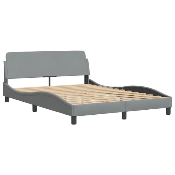 Bed with Mattress "Dover" Light Grey 120x200 cm Fabric