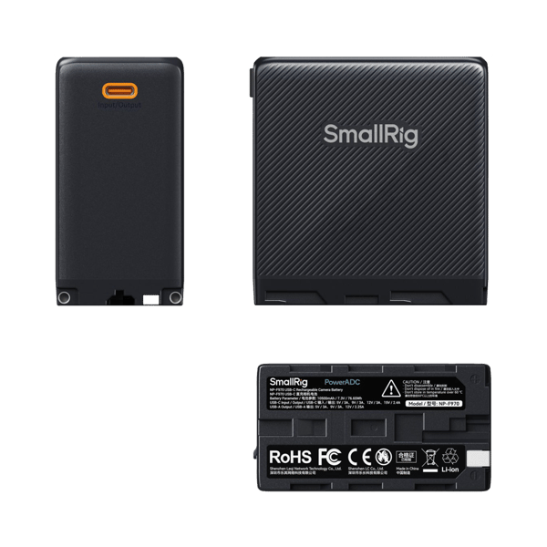 SmallRig 4469 Camera Battery USB-C Rechargeable NP-F970 Black