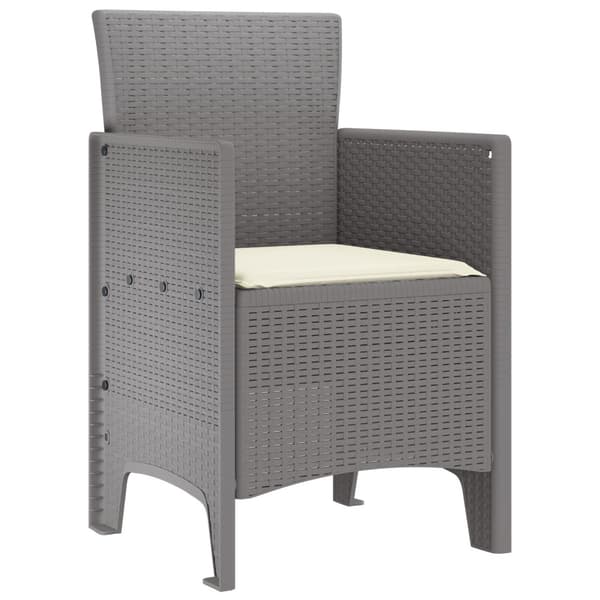 Trädgård Stol 2 pcs Ljusgrå 53 x 49 x 85 cm Polypropylen