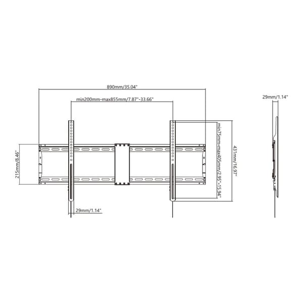 Vision VFM-W8X4V/2 monteringssats - för platt panel - svart