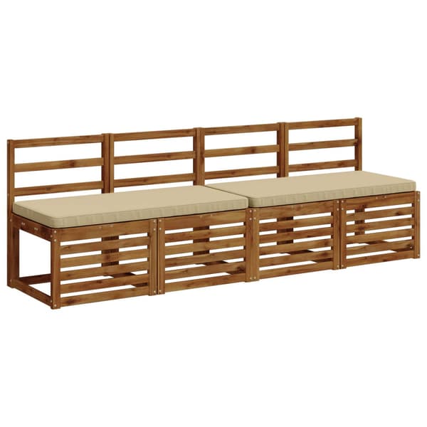 2-delade Bänk Kuddar VUGHT 2 st 100% Polyester Beige