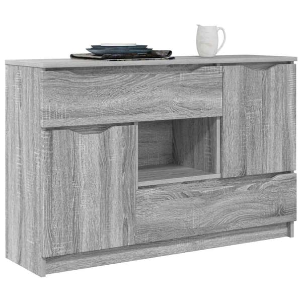 Sideboard med låda Grå Sonoma 100 x 30 x 65,6 Konstruerat trä