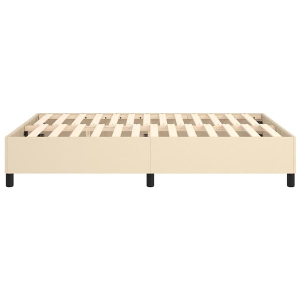 Boxspring-sängram gräddvit 140x190 cm tyg