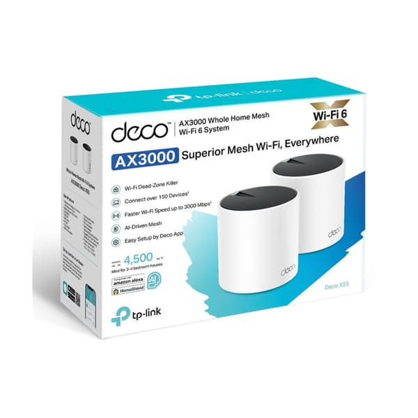 TP-Link Deco X55 V1.60 - Wifi-system - Wi-Fi 6 - skrivbordsmodell