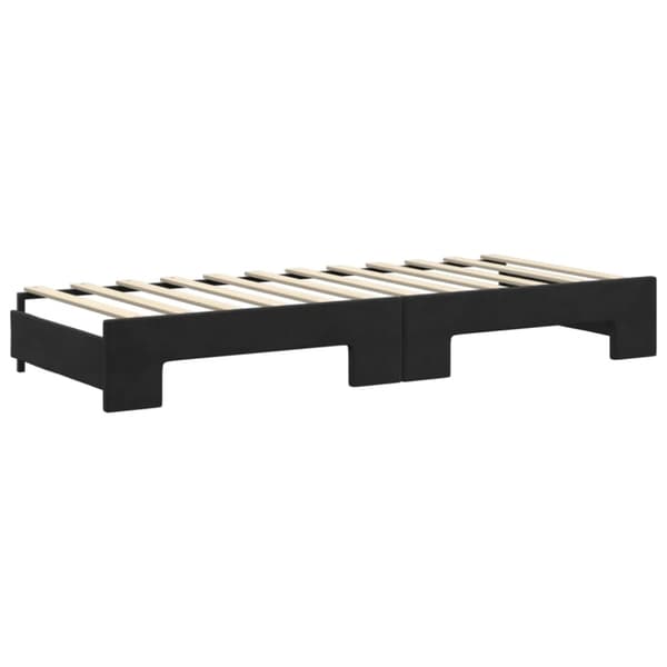 Dagbädd utdragbar svart 80x200 cm sammet