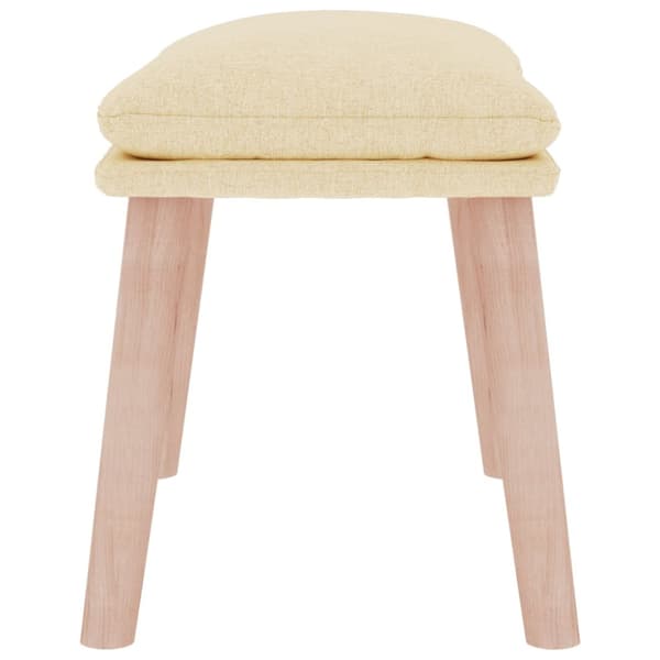 Fotpall gräddvit 45x29,5x35 cm tyg