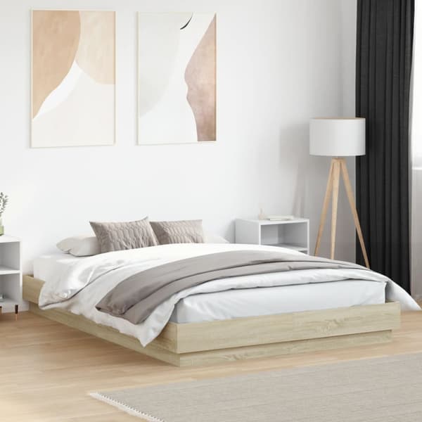 Sängram sonoma-ek 150x200 cm konstruerad trä