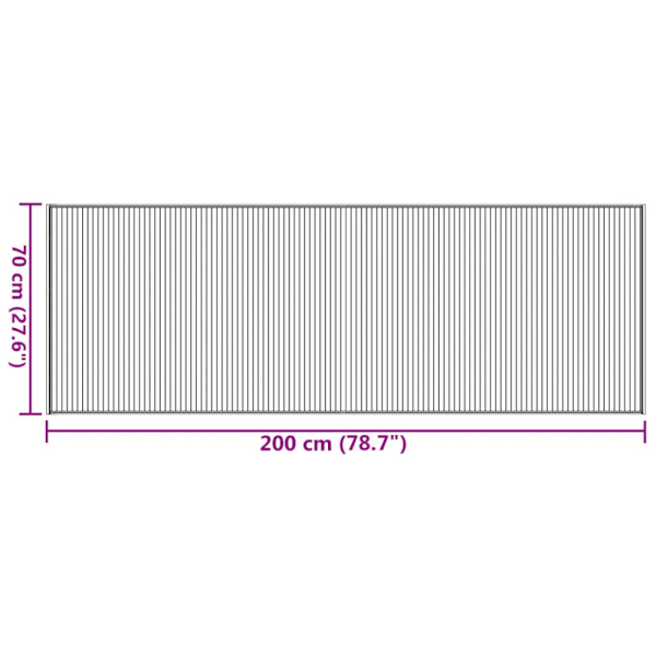 Matta rektangulär ljus naturlig 70x200 cm bambu