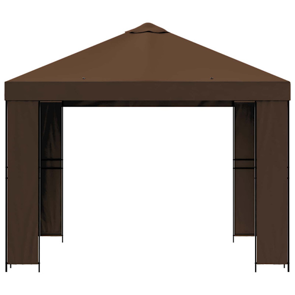 Paviljong 3 x 3 m Brun Polyester och Stål 190