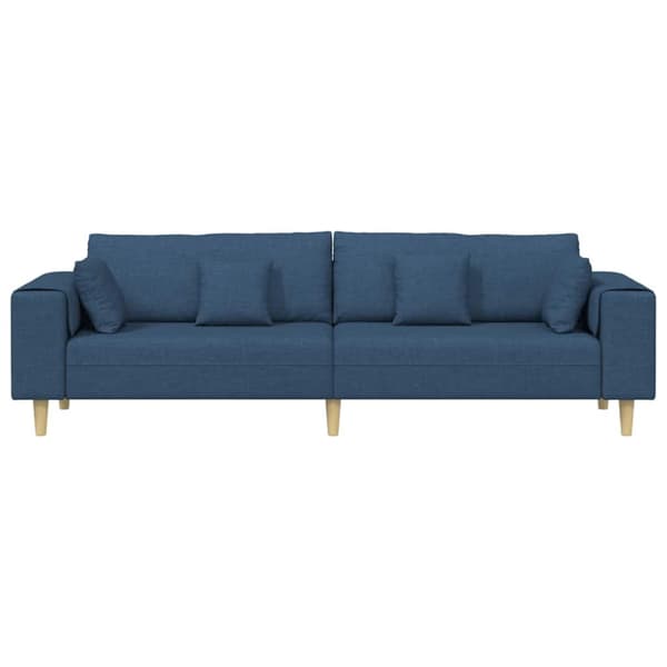 Soffa med kudde Blå 250 x 77 x 76 cm tyg