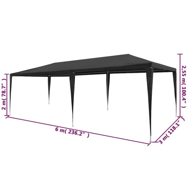 Partytält PE 3x6 m antracit