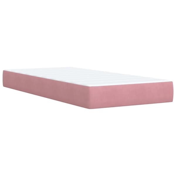 Ramsäng med madrass rosa 90x190 cm sammet