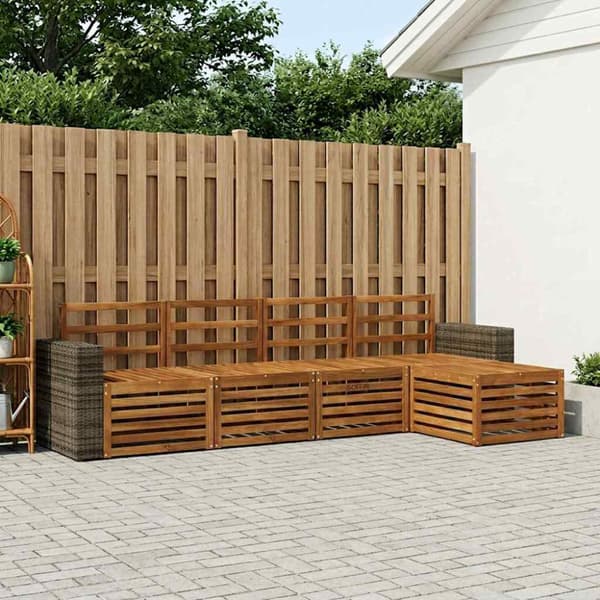 Utomhussoffset 5 pcs Naturlig