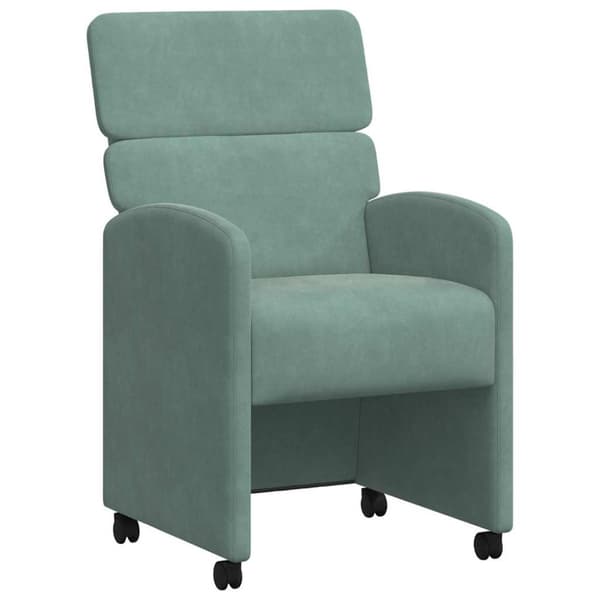 Matstolar med hjul 2 pcs havsgrön 58 x 65 x 98 cm Sammet