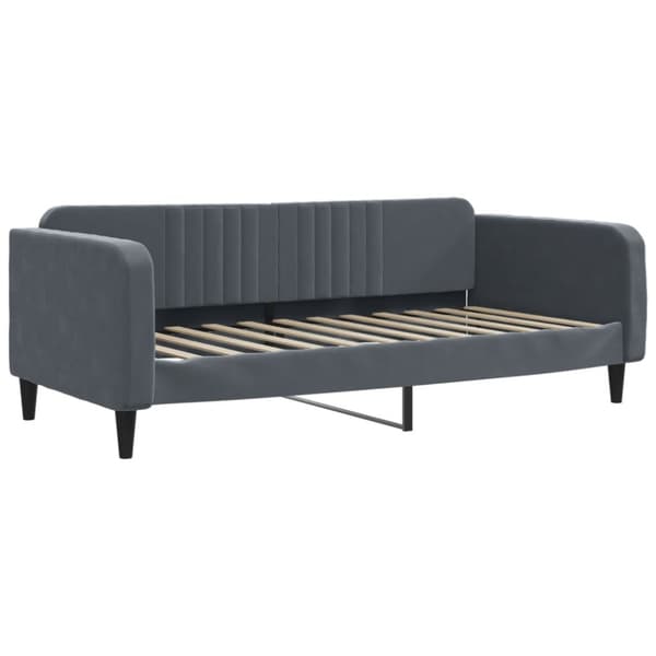 Dagbädd med madrass mörkgrå 100x200 cm sammet