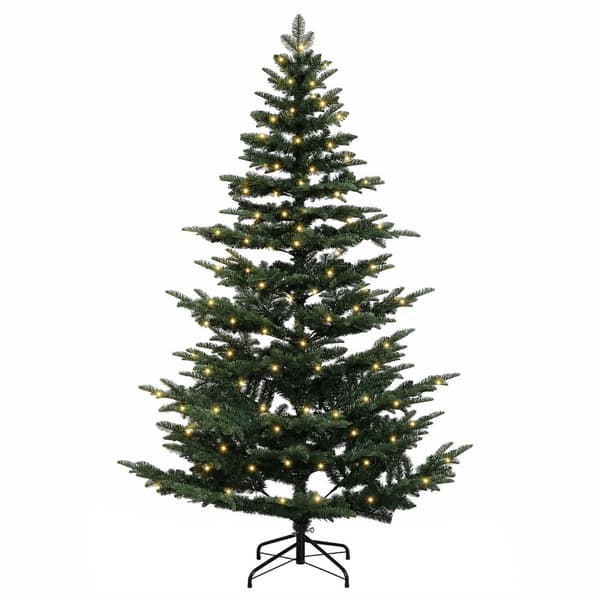 Plast Hingad Julgran 120 cm 150 LED-lampor Varmvit PE & PVC