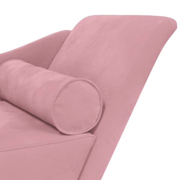 Schäslong med dynor rosa sammet