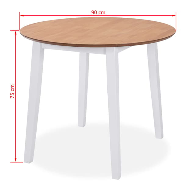Matgrupp 3 delar MDF och gummiträ vit
