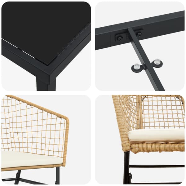 Trädgårdsmöbelset 9 pcs Brun konstrotting
