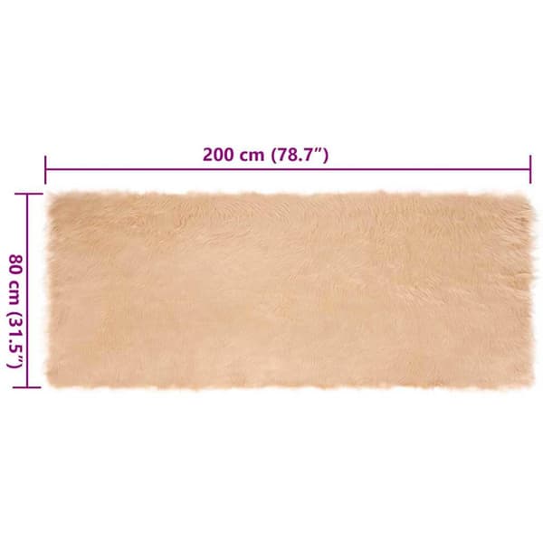 Fuskfäll matta TAFALLA Beige 80 x 200 cm Polyester